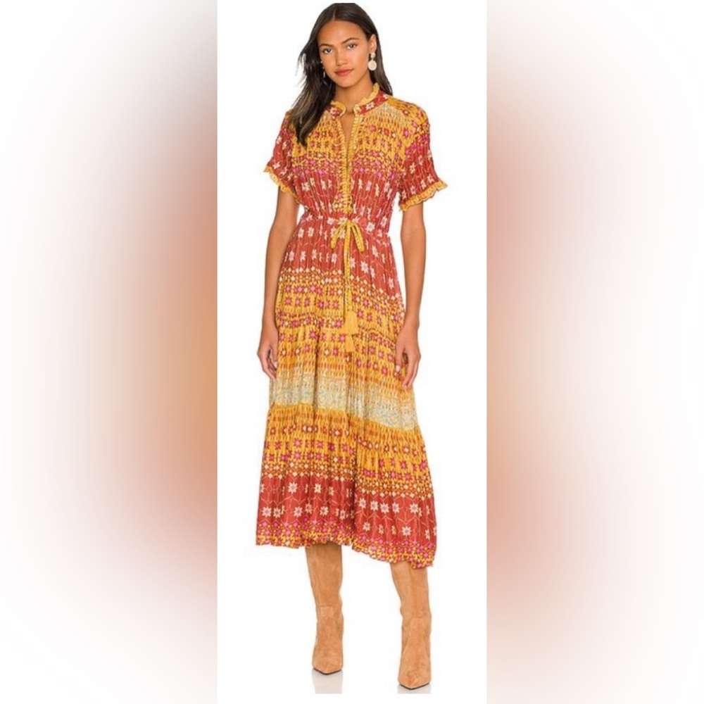 Free People Red and Yellow Maxi Dress